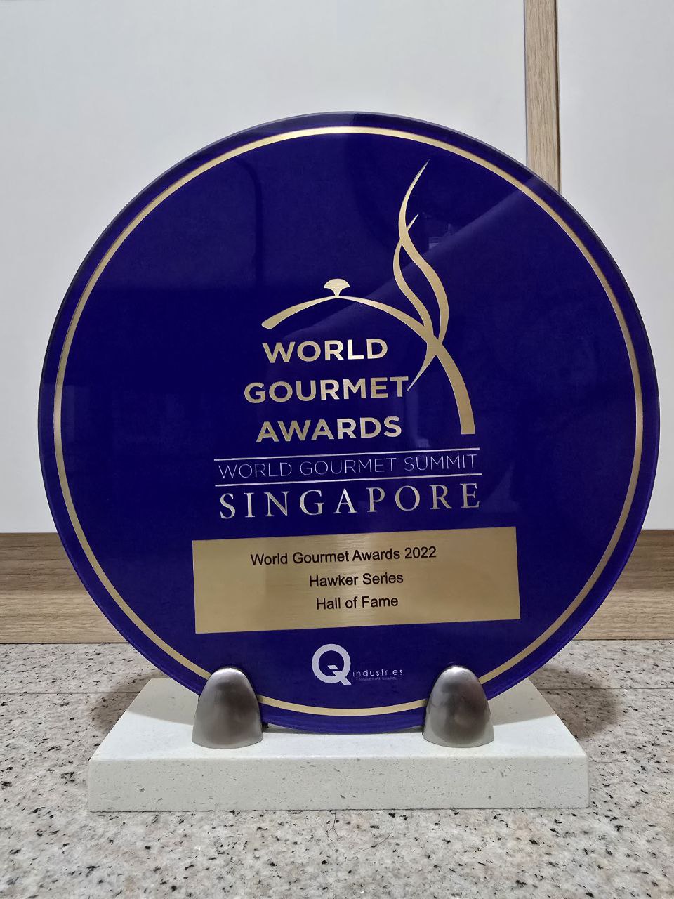 World Gourmet Awards 2022 Hawker Series Hall of Fame plaque